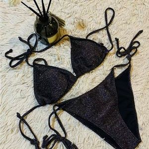 Black&Glitter 2 piece Bikini